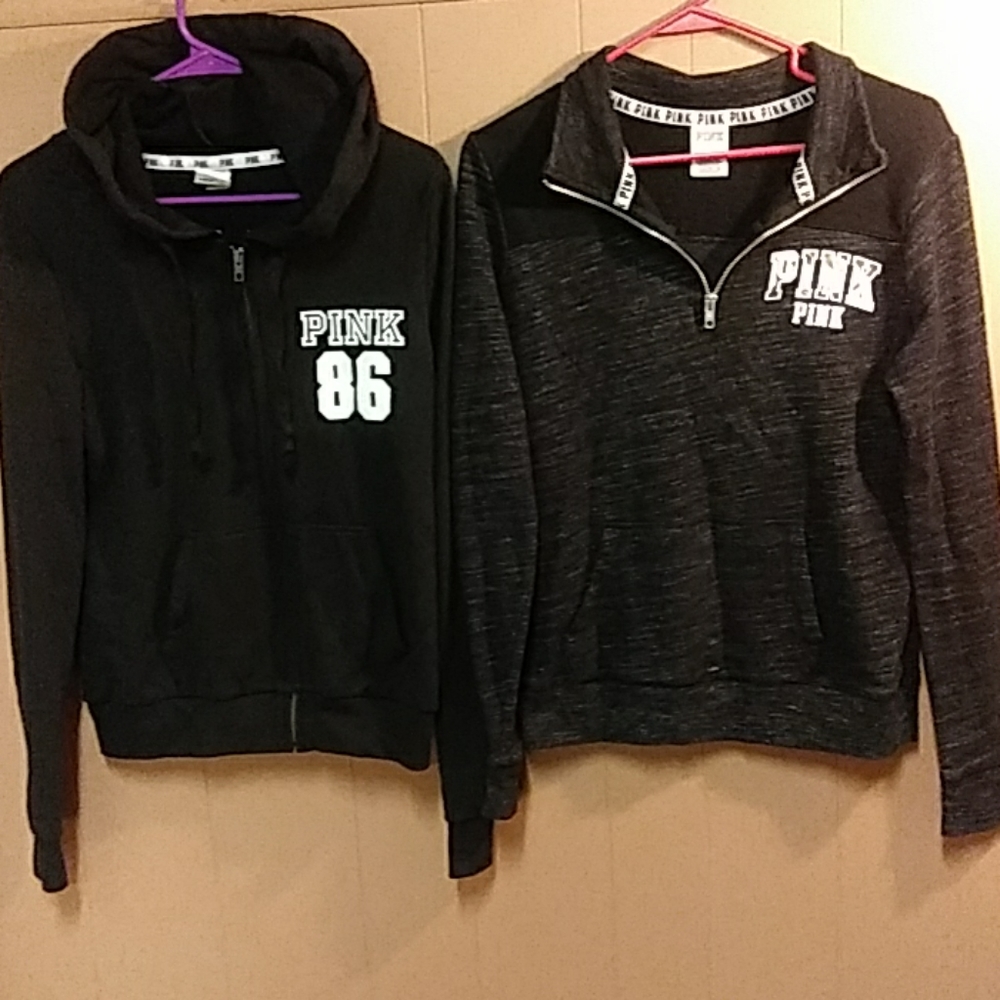 Vs Pink hoodies Sz S/P Full and 1/4 zip - Picture 1 of 6